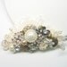 Bridal Comb- Champagne, ivory, antique gold and lace. Vintage Inspired Hair Clip, Pearl Hair Accessories- Wedding hairpiece