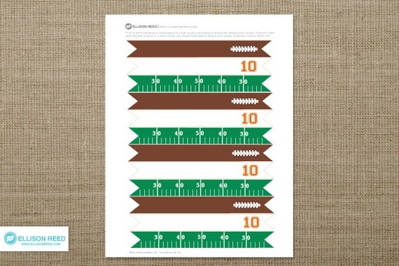 Football Printable - Football straw flags - Football Birthday - Sports Birthday - printable party - Football Watch Party - Football Field Il_570xn