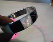 Vintage Black and White Abalone Bracelet