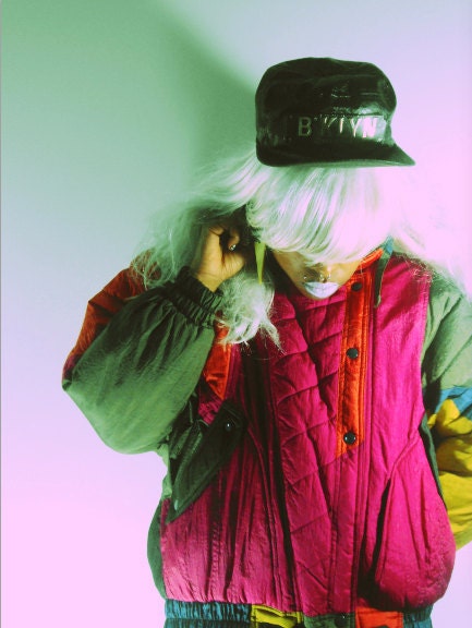 90's Vintage Multi Color Puffy Winter Coat Jacket