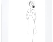 Modern and Simple Wedding Dress Illustration