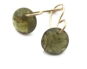 Green Garnet Earrings, Small Gemstone Earrings, Fall Earrings, Green Earrings - sheriberyl