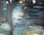 Original Painting Acrylic Art Large Painting on canvas wall art tornado landscape farm house black 24 x 36