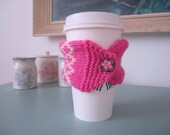 Bright Pink coffee cup cosy