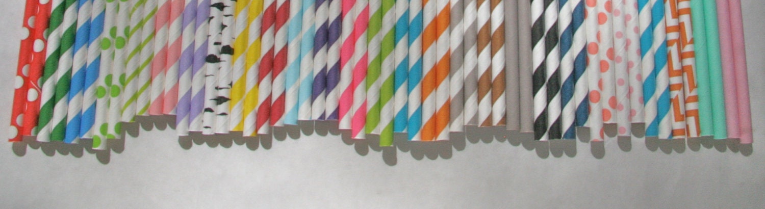 Paper Straw, 250 Pack, Pick Your Color/s, 10% Quantity Discount Il_570xn