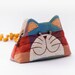 Cat purse / Cat zipper purse / Cat coin purse / Hand embroidery / Gift bag / Small bag zippered