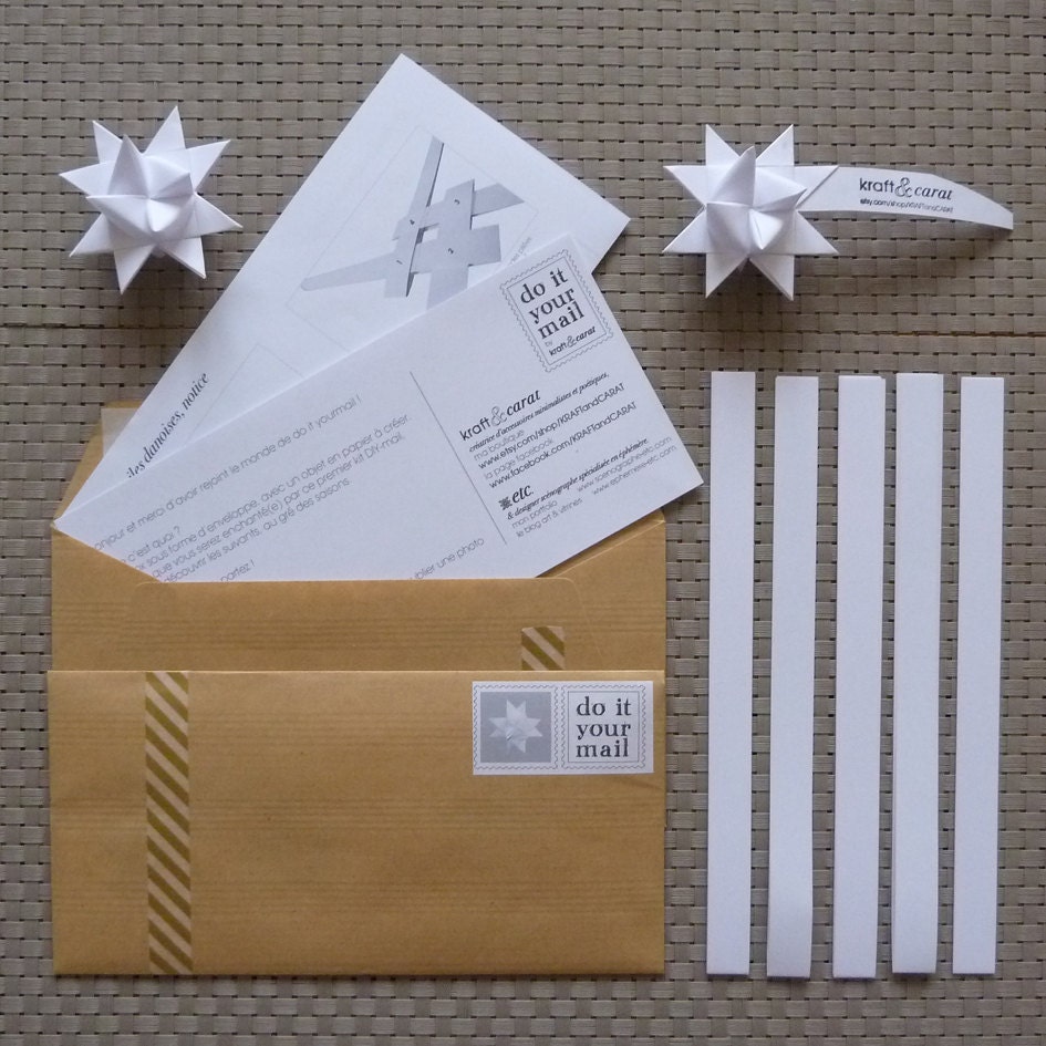 DIY-MAIL : 5 origami stars kit box envelop