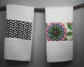 2 dish towels, hand towels, pretty towels