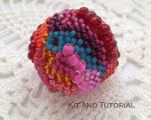 Quinacridone Summer Freeform Peyote Beaded Bead Kit and Tutorial