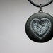 Polymer Clay Necklace, Jewelry, Pendant, Valentines, Handmade Black Lace Heart