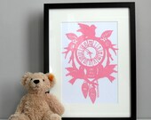 Personalised New Baby Papercut Cuckoo Clock Design