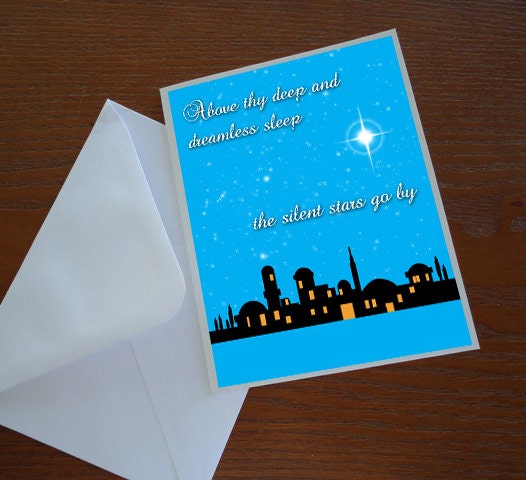 Oh Little Town of Bethlehem Christmas Print Poster Card Tag 8x10 inch DIY PIY Printable jpg pdf Digital File Clip Art Instant Download DP64