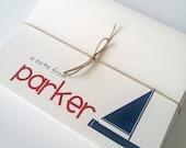 Nautical Stationery for Kids or Adults - Sailboat - Personalized Note Cards - Set of 10 With Envelopes
