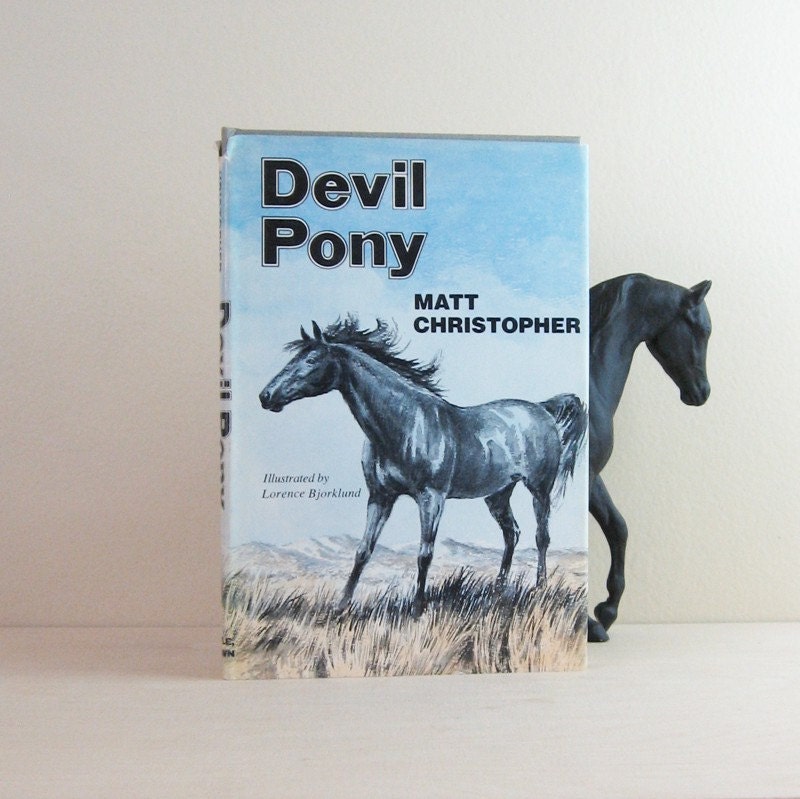 Devil Pony - Illustrated Blue Hardcover Book - Matt Christopher First Edition
