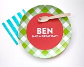 Gingham Great Day Plate - Apple