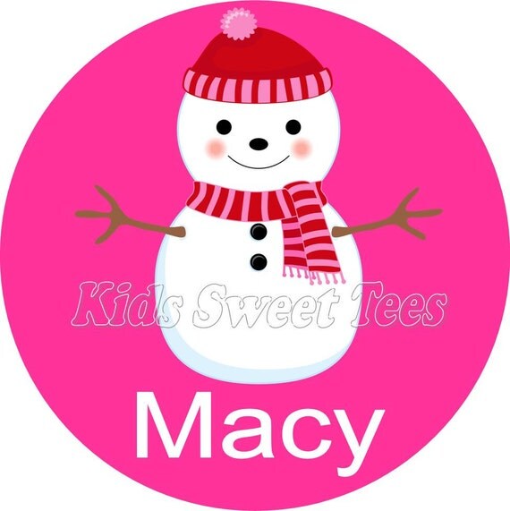 Snowman girl - personalized - digital image - Christmas Il_570xn