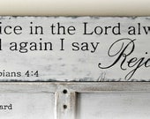 Rejoice in the LORD painted sign