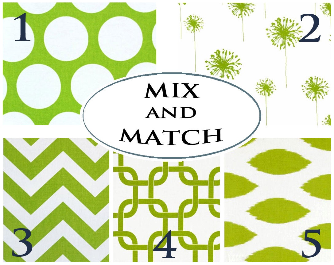 Euro Pillow Covers 26x26 inch Throw Pillow cover Green Pillow Chevron Pillow Ikat Pillow ONE Printed Fabric on front and back
