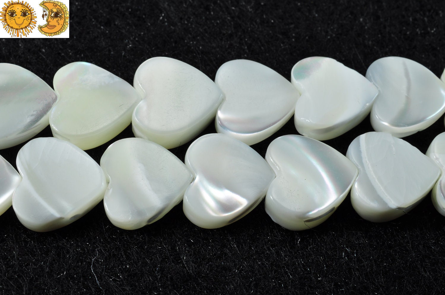 15 inches strand of MOP smooth heart shape shell bead 10mm