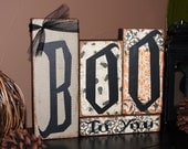 BOO TO YOU Wooden Block Halloween Home Decor Sign