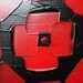 48 x 24 ORIGINAL Abstract Acrylic Painting Art Deco Textured Black Red Squares Modern Ready to Hang FREE SHIPPING