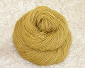 Sparkly Hand dyed yarn, Fingering/Sock weight, Superwash Merino Wool/ Silk/ Nylon/ Silver Poly, 420 yards/100g- 'Mustard Seed'