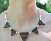 Wood Necklace -  Modern Tribal Chocker in Macassar Ebony