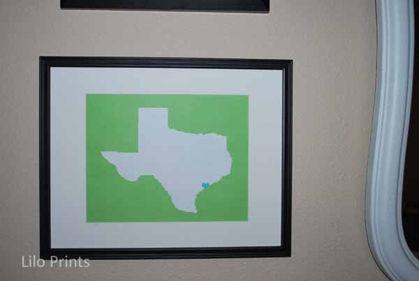 Custom My Heart Is In Texas Art Print