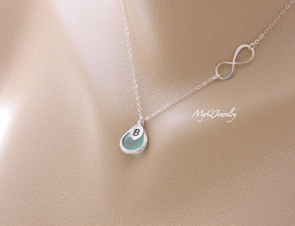 Personalized Infinity Necklace, Monogram Initial Necklace, Graduation Necklace, Initial Jewelry, New Mom Jewelry, Bridesmaid Gifts