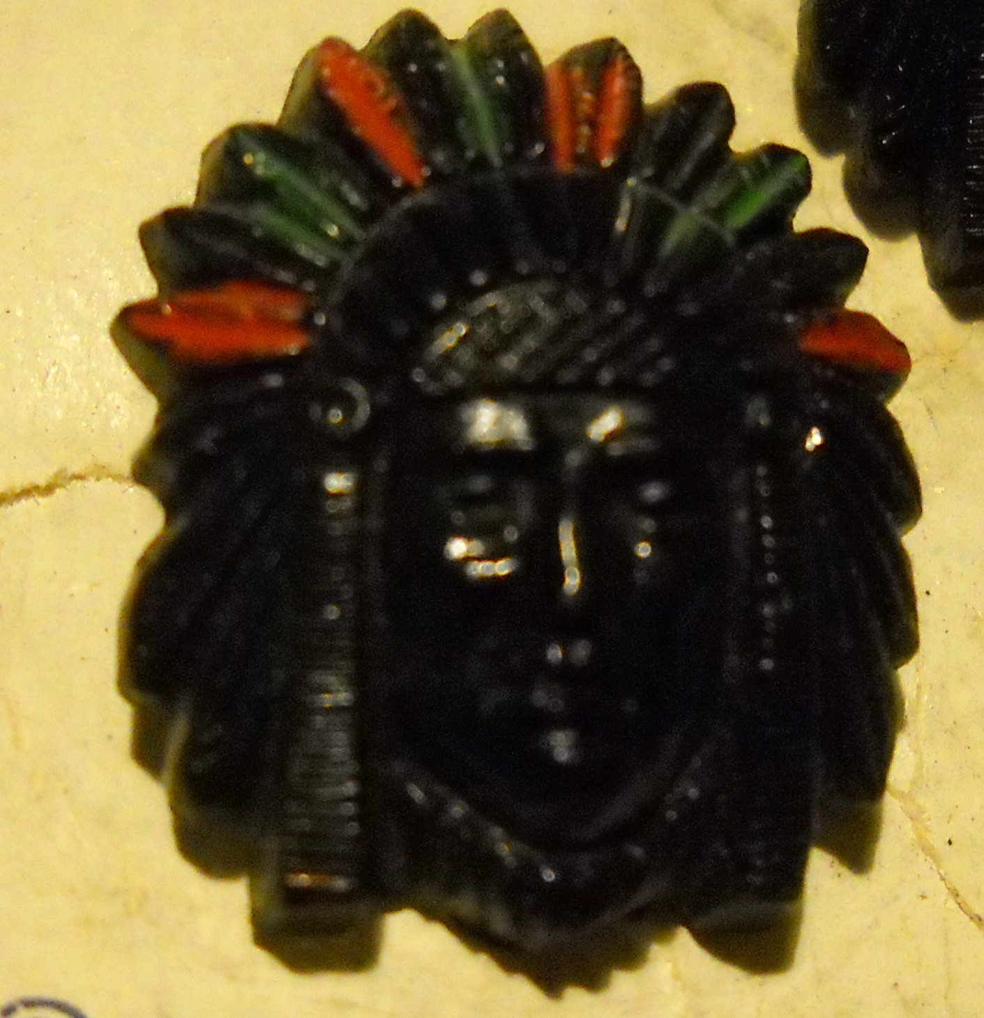 Indian Chief s Head Buttons set of 4 Bakelite price reduced
