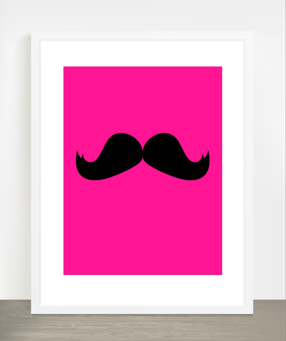Mustache Moustache Stache Art Print - 8.5" x 11" - Pick your color - Movember