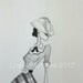 1950s Western Dress Fashion Illustration  / cowgirl art  / pencil art / original drawing / fashion art / home decor / art gift