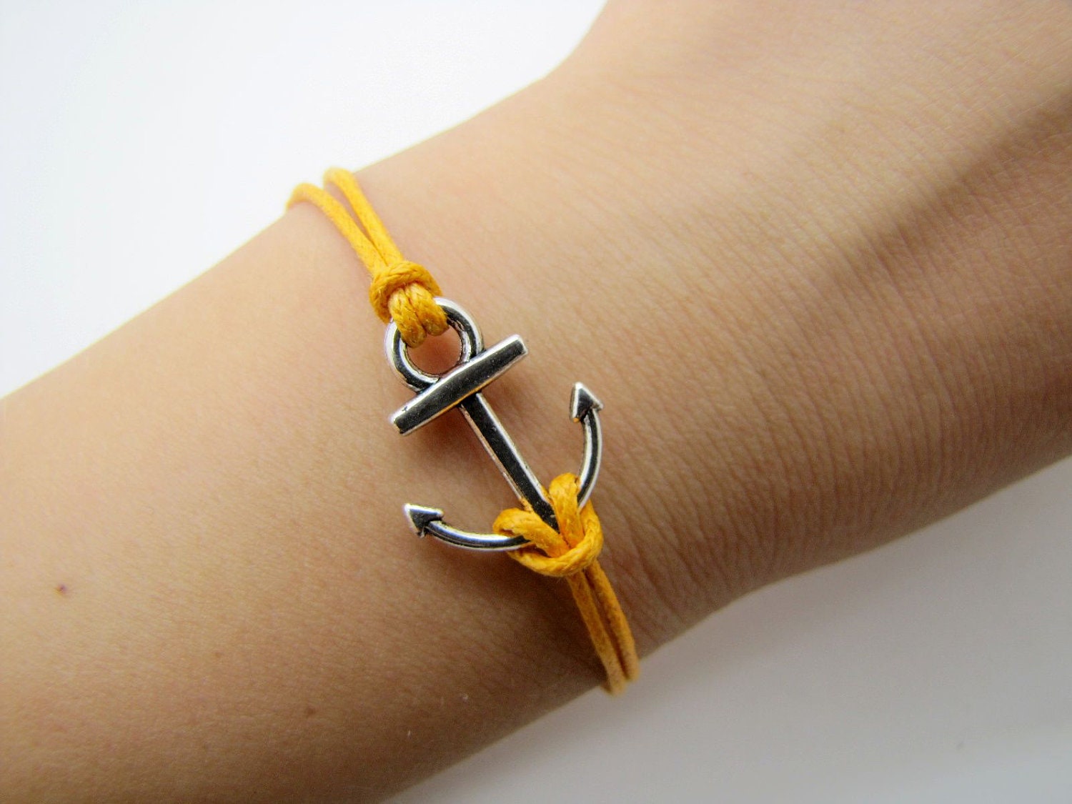 Vintage Style silvery Anchor yellow Ropes Bracelet Women Jewelry Bangle Cuff Bracelet Men Ropes Bracelet 1217A