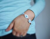Real Forget Me Not Bracelet  Flower Jewelry Mother's Day Resin Jewelry Blue White Spring Pressed Flowers Tiny Dainty