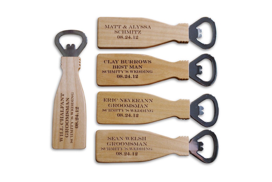 Groomsmen Gift FOUR Personalized Bottle Opener Monogram