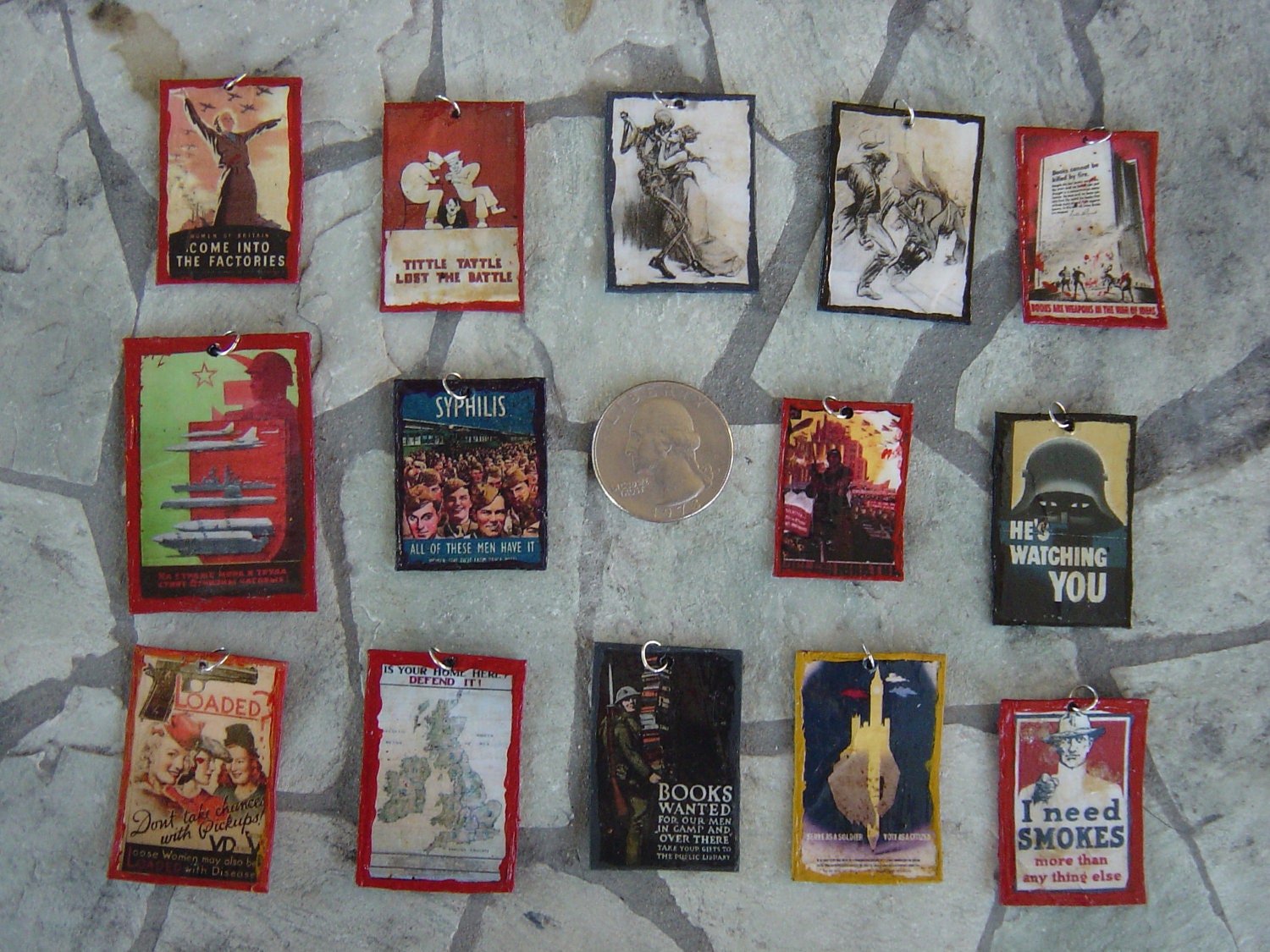 Miniature War Poster Pendants III