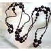 Black Victorian Mourning Bead Necklace - 48" Long Late 1800's 1338ag-012312000