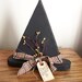 Primitive Wood Witch Hat with Burgundy and Black Band and Pip Berries