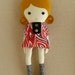 Fabric Doll Cloth Doll Rag Doll Girl with Red Swirl Dress