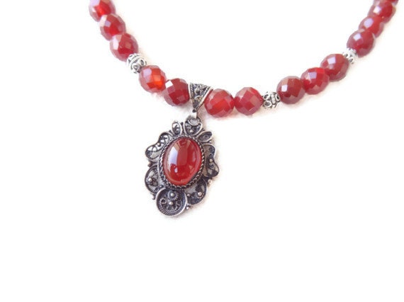 Agate Sterling Silver Jewelry Necklace-Agete Frame Sterling Silver Of 925- Feminine, Handmade, OOAK, Valentines