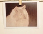 Print from original wolf oil painting postcard
