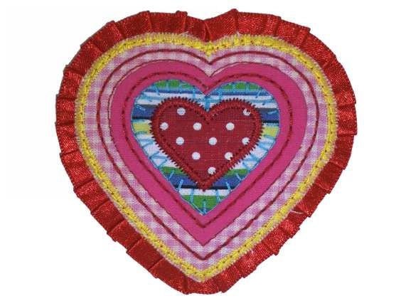 Iron on Applique Patch Colourful Polka Dot Heart