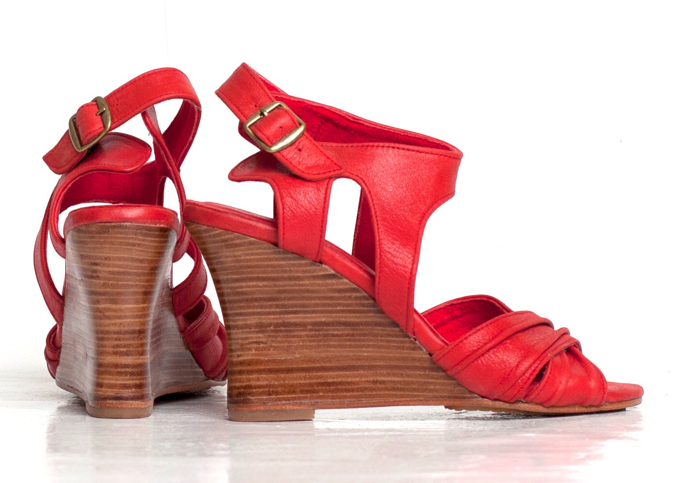 PARIS. Leather wedges / wedge sandals / shoes. Sizes: US 4-13, EUR 35-43. Available in different leather colors.