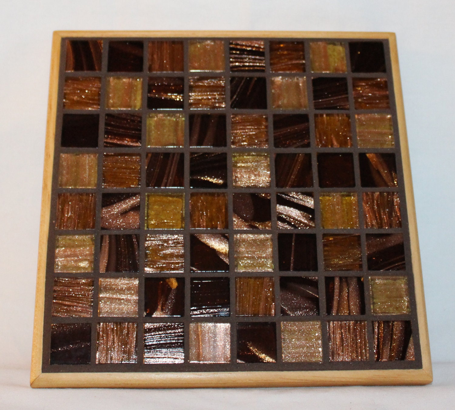 Brown and Gold Glass Tile Mosaic Trivet