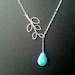 SALE  - Leaves with turquoise Lariat Necklace -  bridesmaid gifts,jemstone,Wedding jewelry, mother's day gift