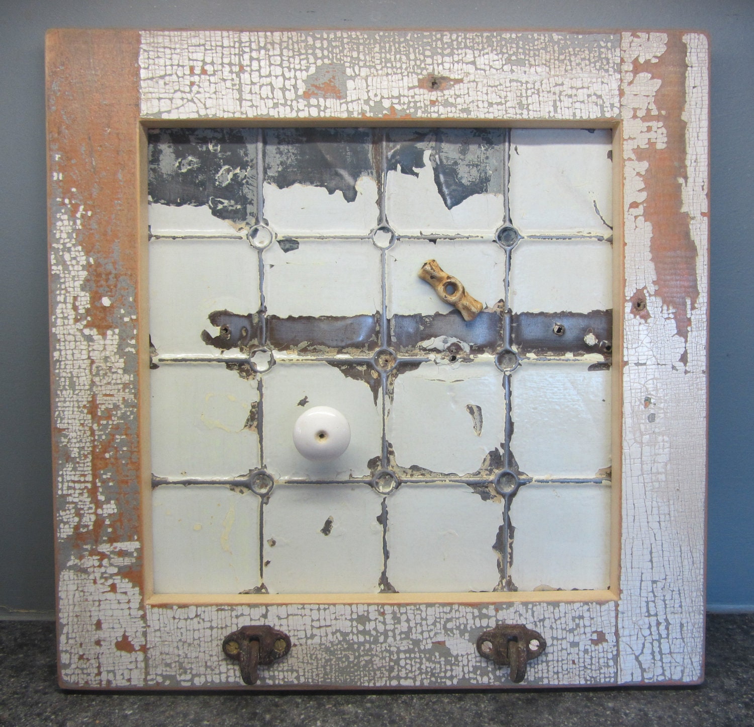 Magnet Board & Key Holder - 19th Century Reclaimed Wood and Ceiling Tin from Eastern Ontario
