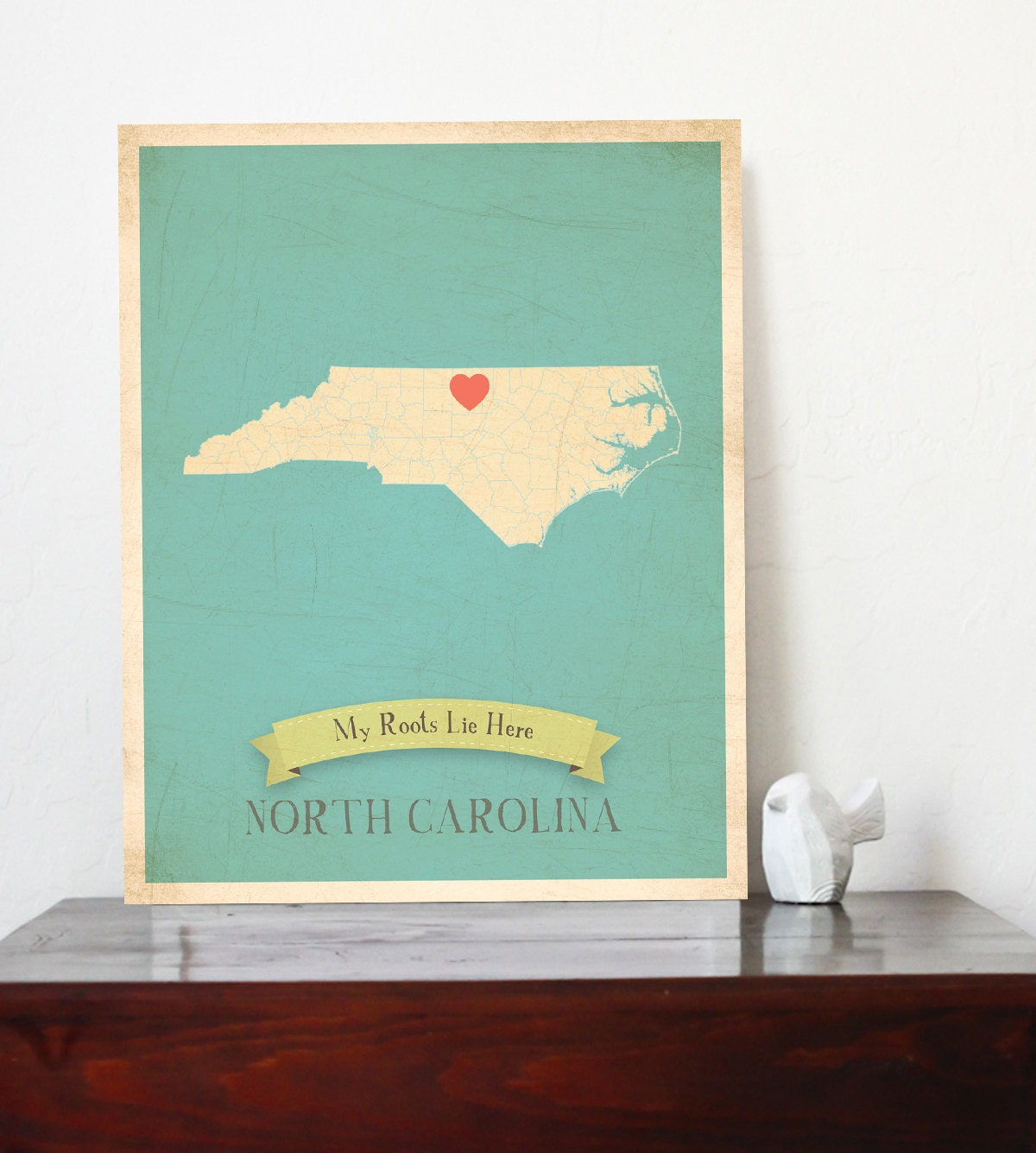 North Carolina Roots Map 11x14 Customized Print