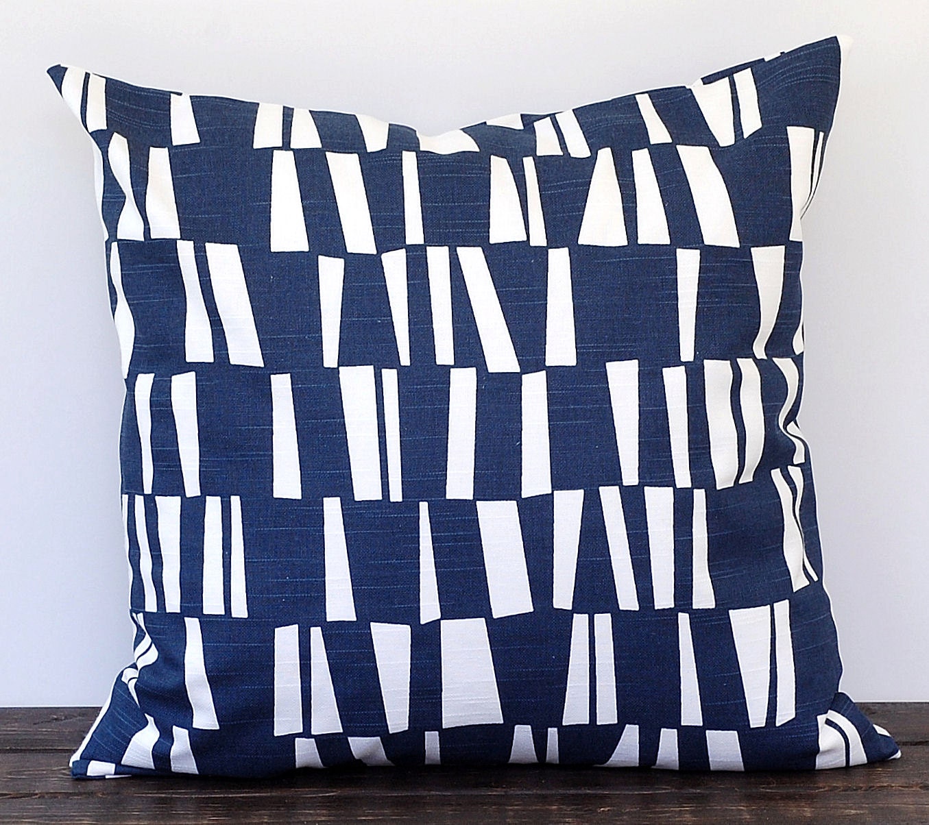 Navy pillow cover 16 x 16 inches one cushion cover decorative pillow new navy blue and white nautical beach decor Sticks