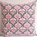 Decorative pillow cover One 16" x 16" hot pink, black, and ivory white Madison