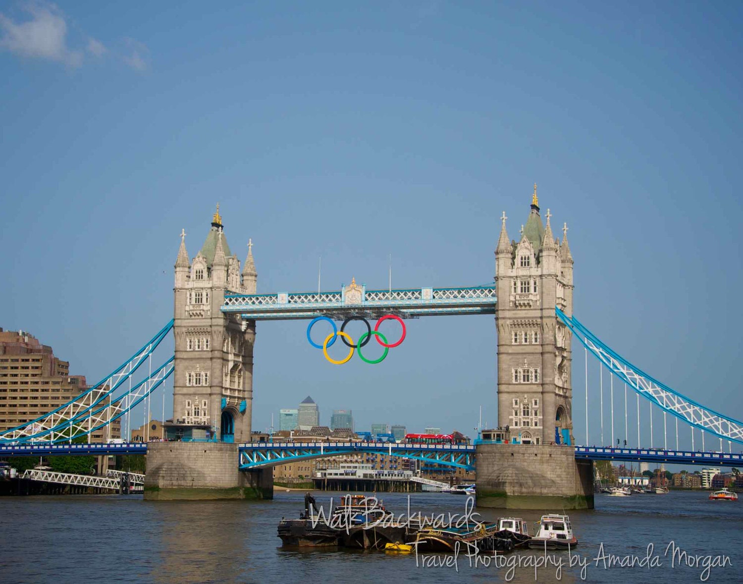 Tower Bridge London, Olympic Rings, Fine Art Print, 11x14